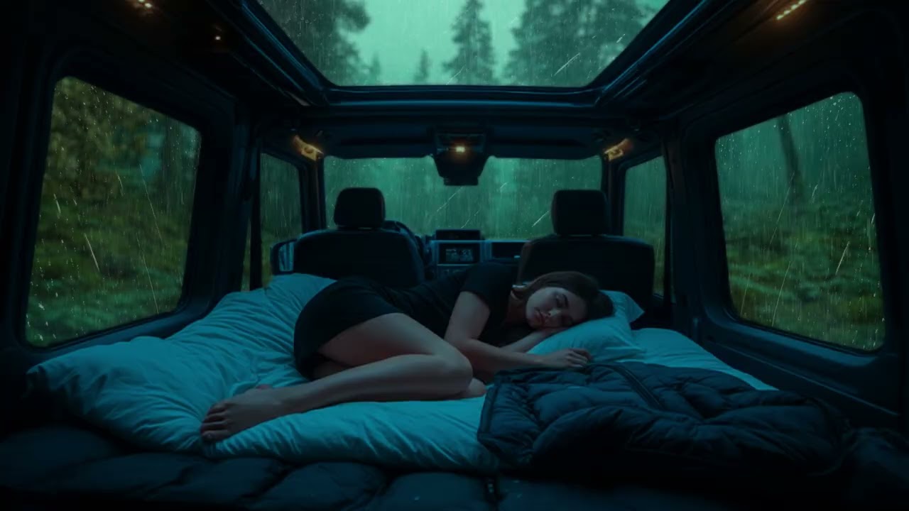 Instant Sleep Rain Ambience – Cozy Car Interior with Soft Night Storm Sounds