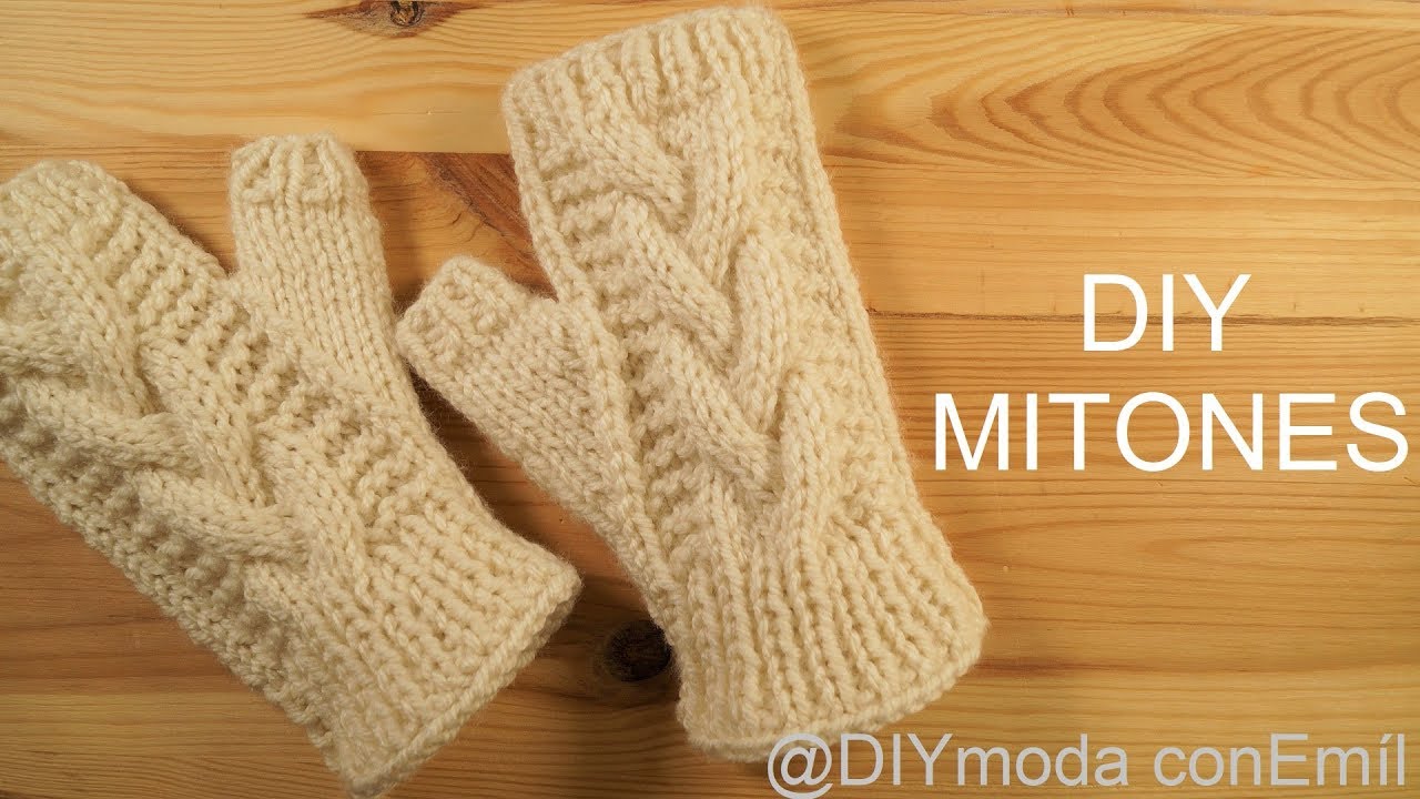 Manoplas o Guantes trenzados tejidos a dos agujas paso a paso