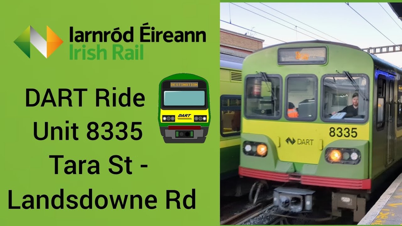 Ride On-board DART 8300 class train, Unit 8335 from Tara Street to Landsdowne Road.