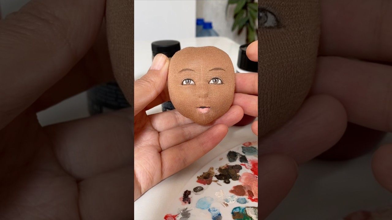 Revival. Came to life. #textiledoll #face #art #dollface #shorts #hobby #revival #funny