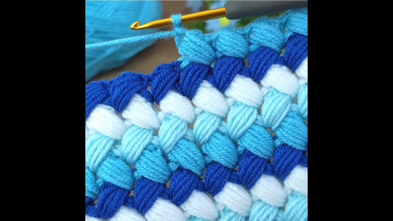 Woww !!!blue love ♡•~  Crochet model baby blanket model online tutorial #crochet