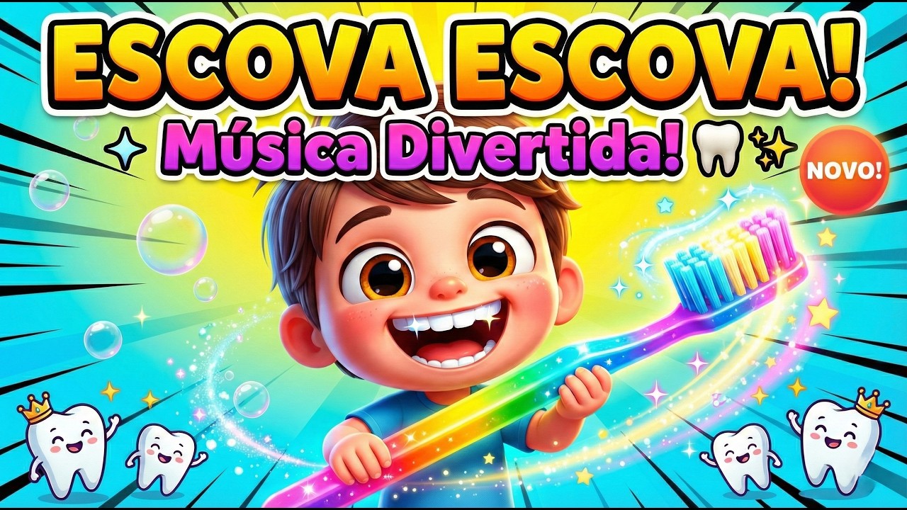 Música da Escovação dos Dentes | Aprenda a Escovar Cantando | Desenho Educativo