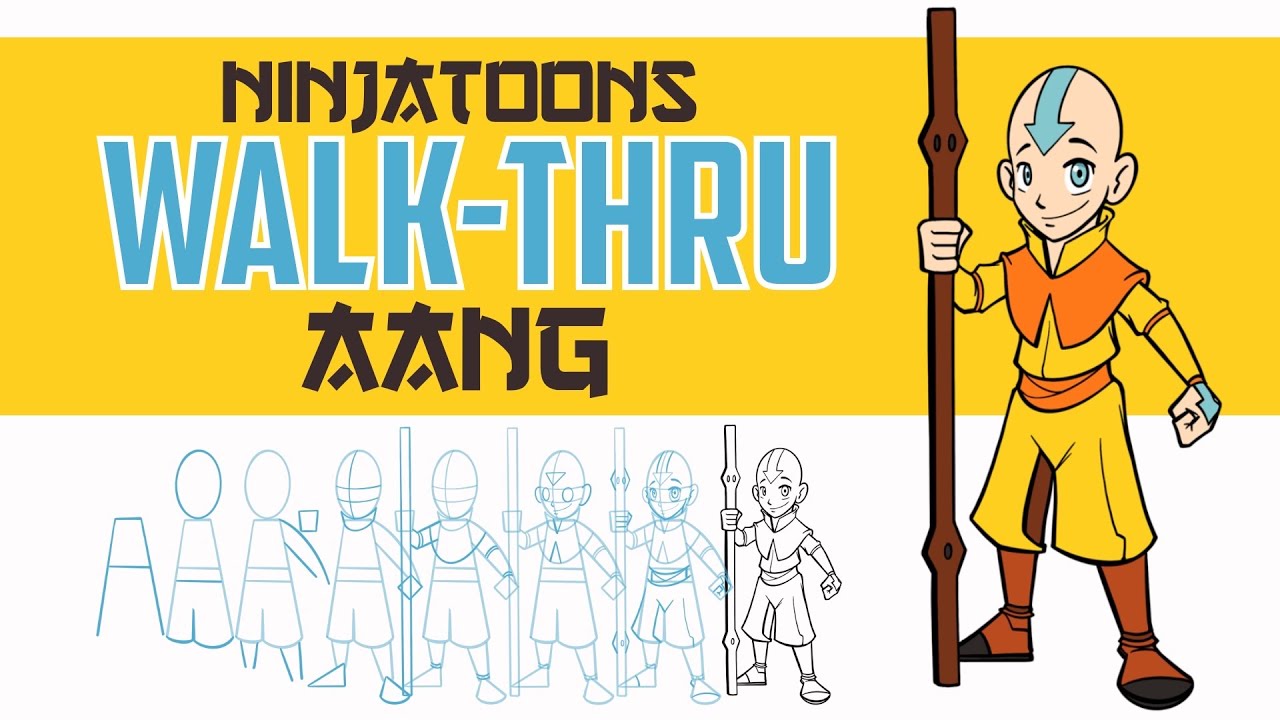 How to Draw Aang from Avatar Step-By-Step Tutorial