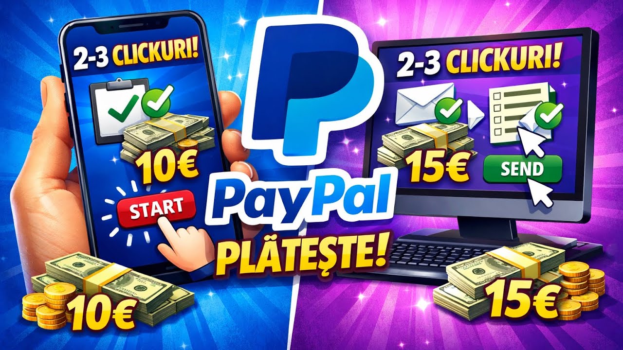 Castiga  bani online cu plata &icirc;n PayPal din 2-3 clickuri in 2026 