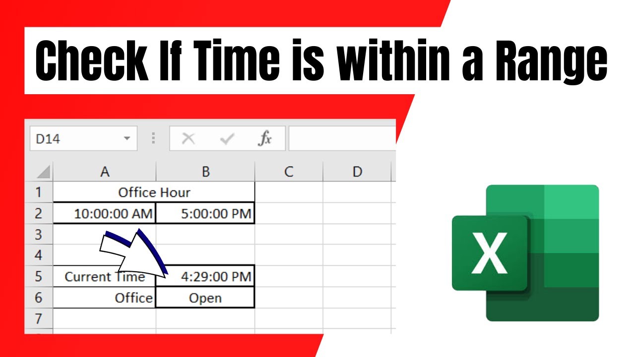 How to Check if Time is Between Two Times in Excel