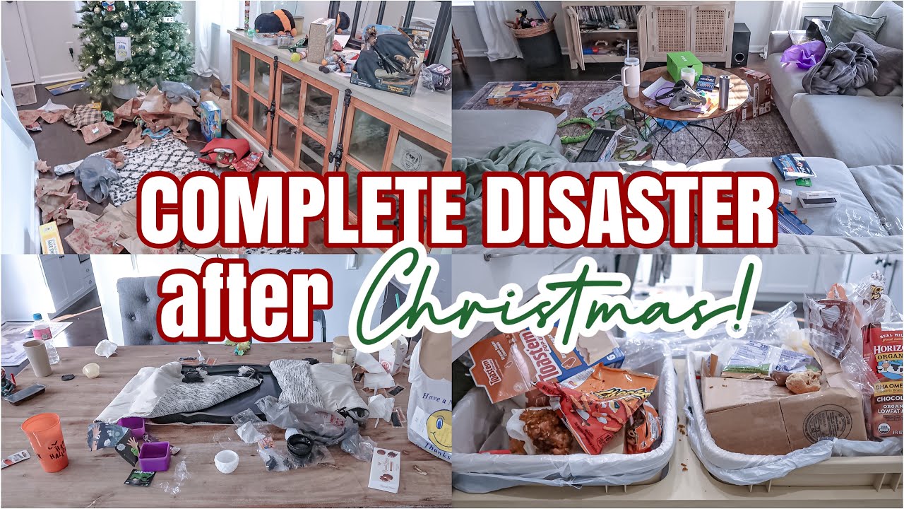 AFTER CHRISTMAS CLEAN WITH ME | MESSY HOUSE TRANSFORMATION | COMPLETE DISASTER CLEANING