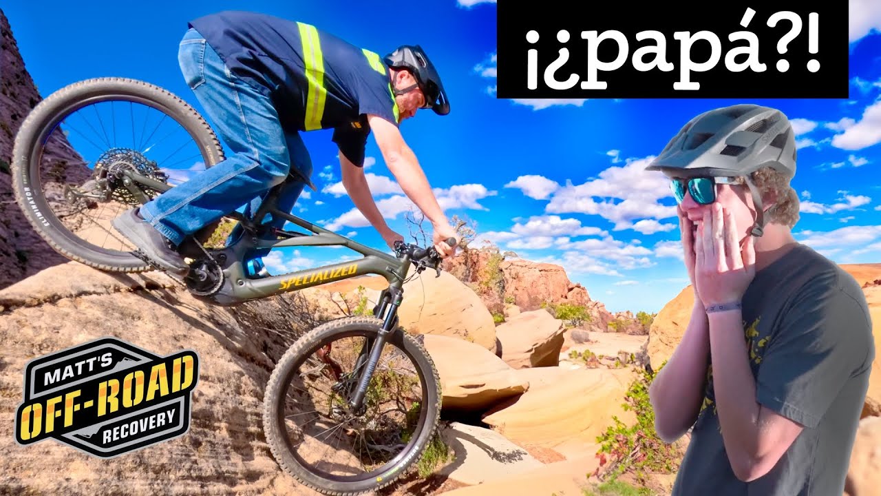 No esperábamos que Matt montara así una bicicleta de montaña...