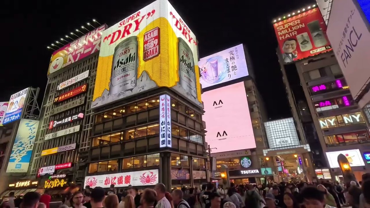 Exploring Dotonbori & Shinsaibashi-Suji Shopping Street | Vibrant Night in Namba Osaka 🇯🇵✨