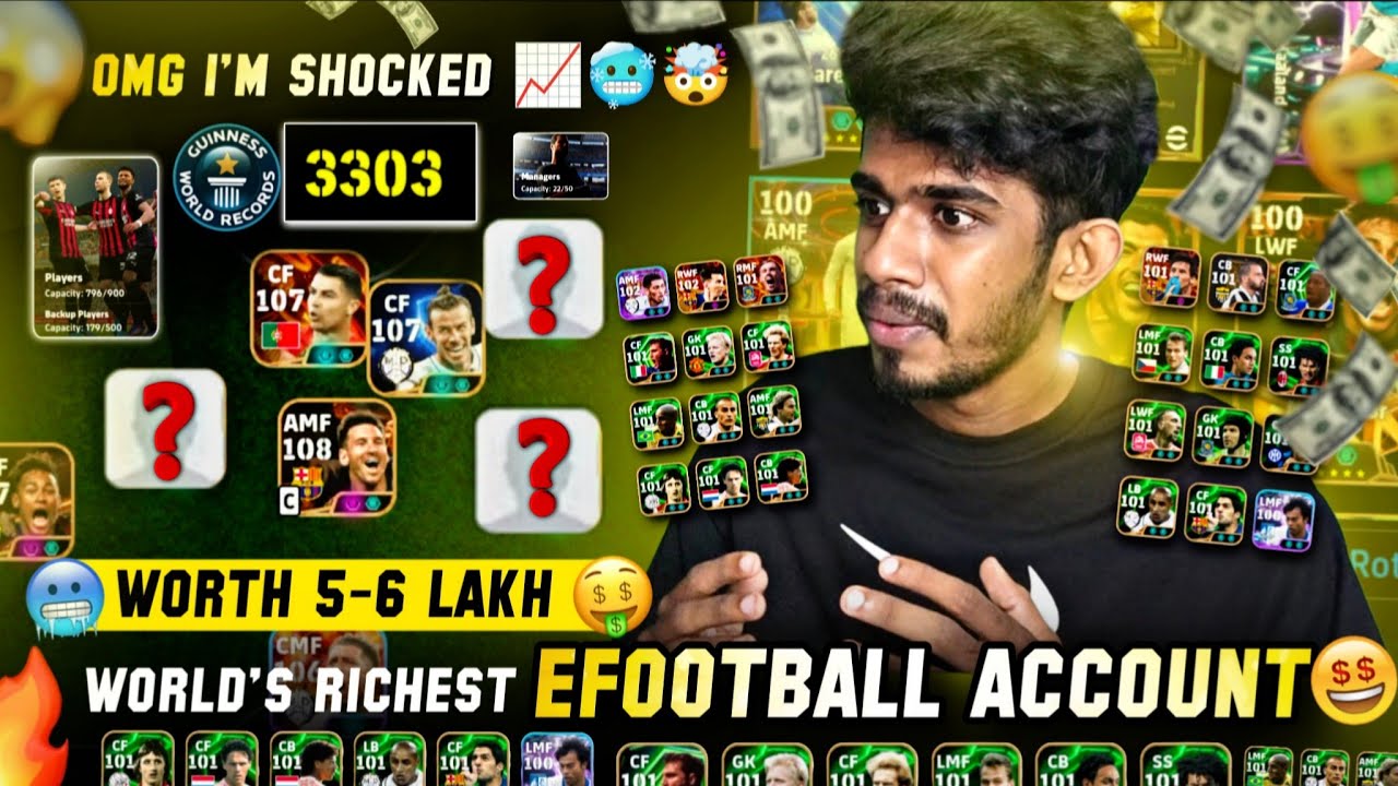 OMG I'm Shocked🤯🥶📈 World's Richest Efootball Account Review Ever🤑🔥5-6 Lakh Worth💀🔥All Type Cards..😱