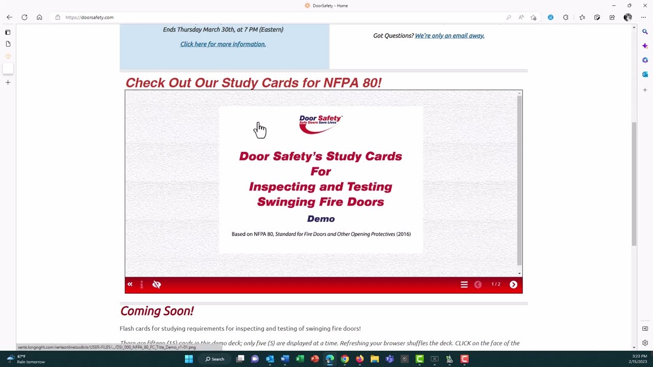 Door Safety's NFPA 80 Study Cards (Demo)