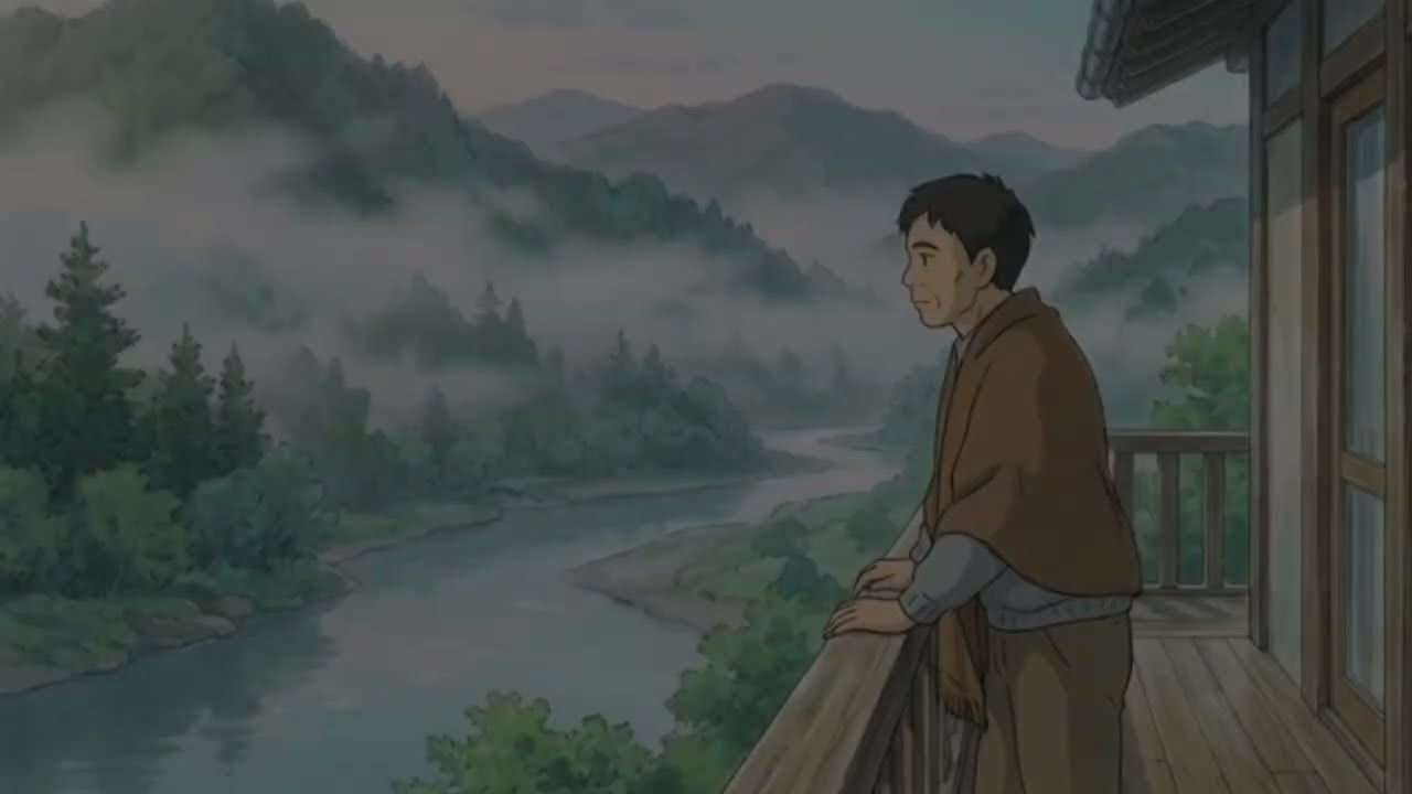 A Peaceful Early Morning in a River Hill Home | Quiet Life Between Mountains |Ghibli style animation