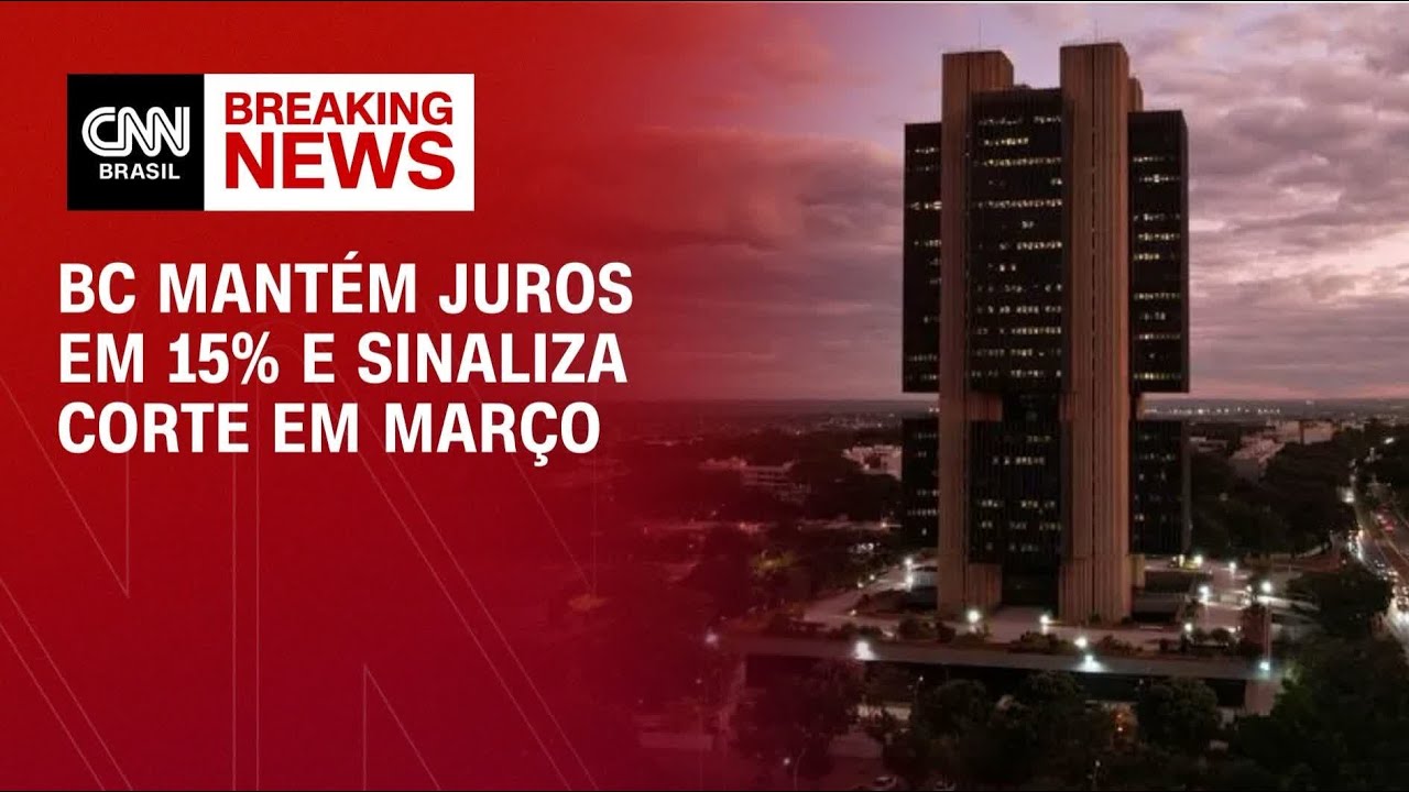BC mantém juros em 15% e sinaliza corte em março | FECHAMENTO DE MERCADO