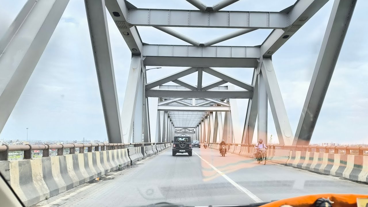 Full Journey on Digha&ndash;Sonpur Rail-Cum-Road Bridge (JP Setu),  Sonpur Bypass to Patna Marine Drive