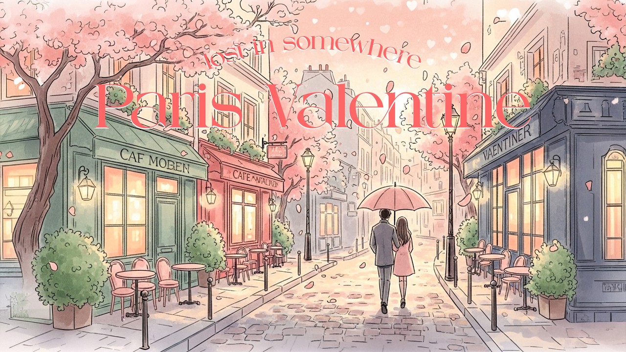 𝐏𝐀𝐑𝐈𝐒 𝐕𝐀𝐋𝐄𝐍𝐓𝐈𝐍𝐄 🗼  Romantic Walk in Paris 💕 Peaceful Lofi Music | Lost in Paris