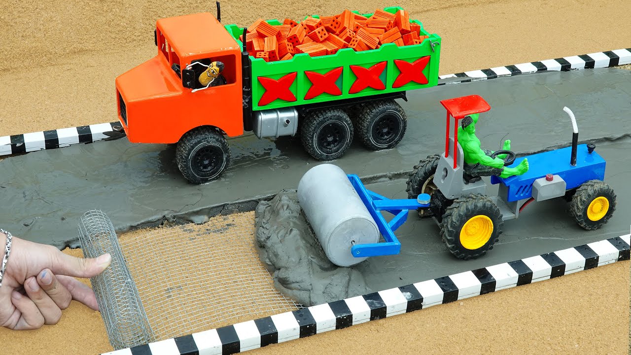 DIY Truck Stuck on Gravel Road | Modern Construction Vehicles Build Dump Road Project