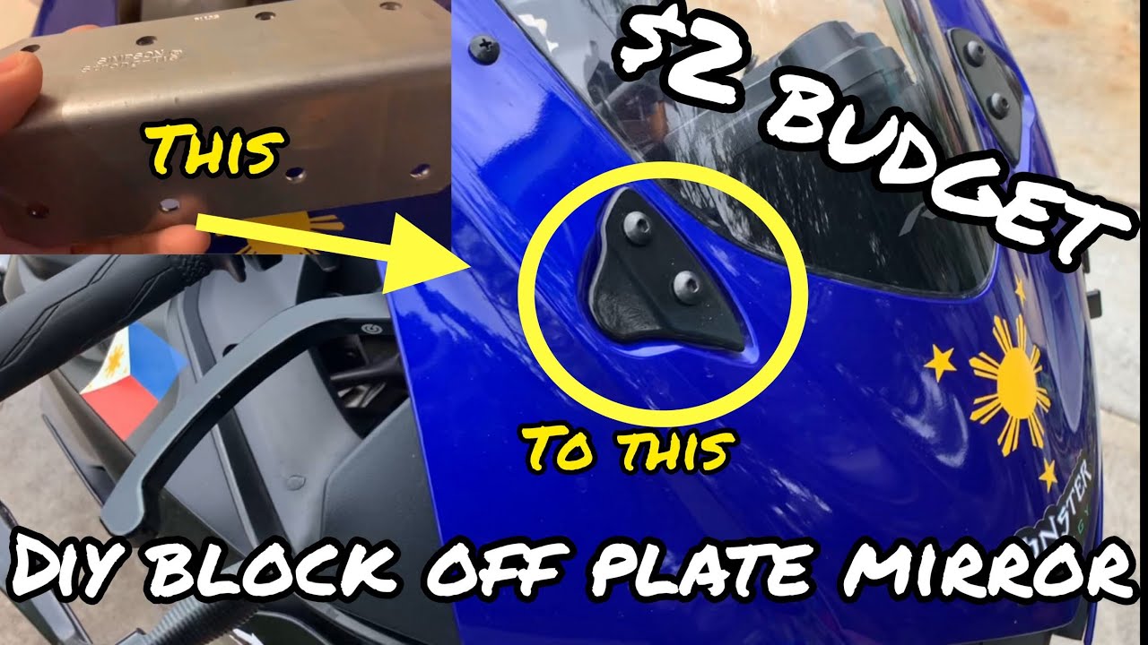 DIY $2 2017-2020 yamaha R6 block off plate mirror mod | DIY