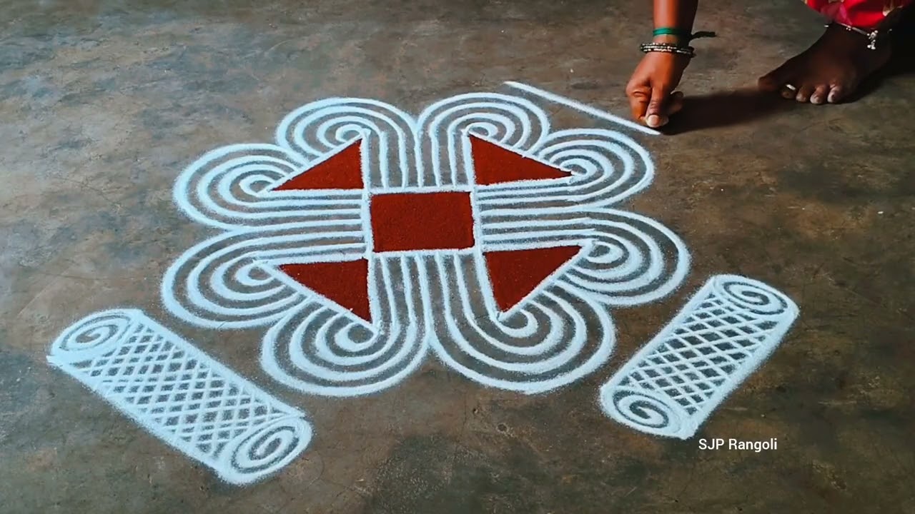 Simple padi kolam 🌺 Easy method muggulu 🌺 design padi kolam