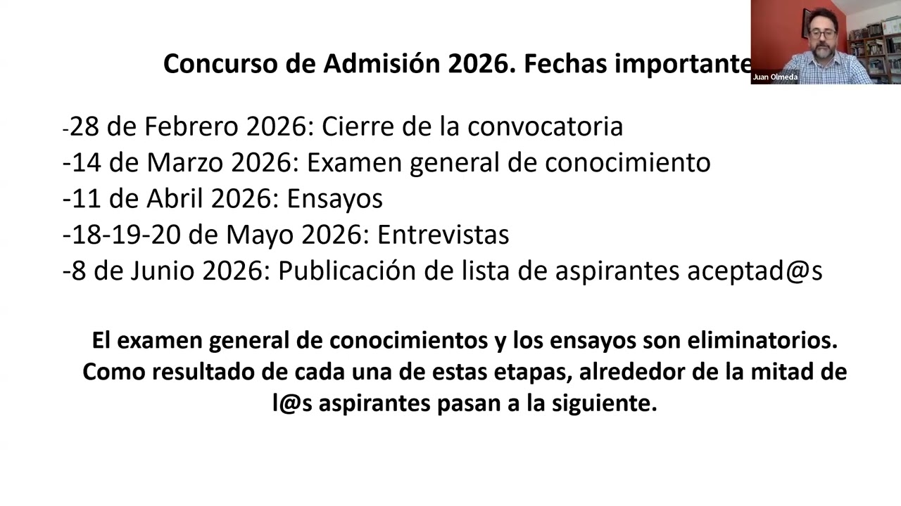 Sesión Informativa sobre las etapas del concurso de admisión 2026 – CEI Colmex