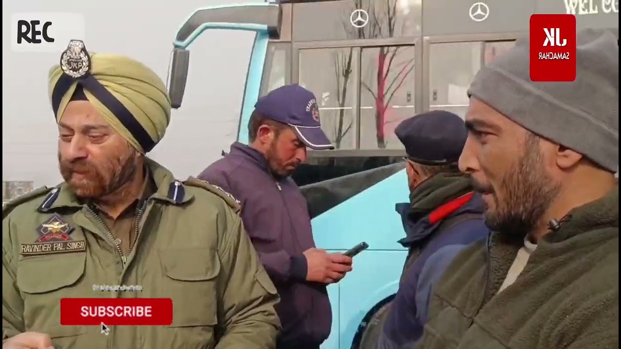 SSP Traffic Rural Kashmir RP Singh during his Drive against Traffic Voilaters on Srinagar Baramulla 