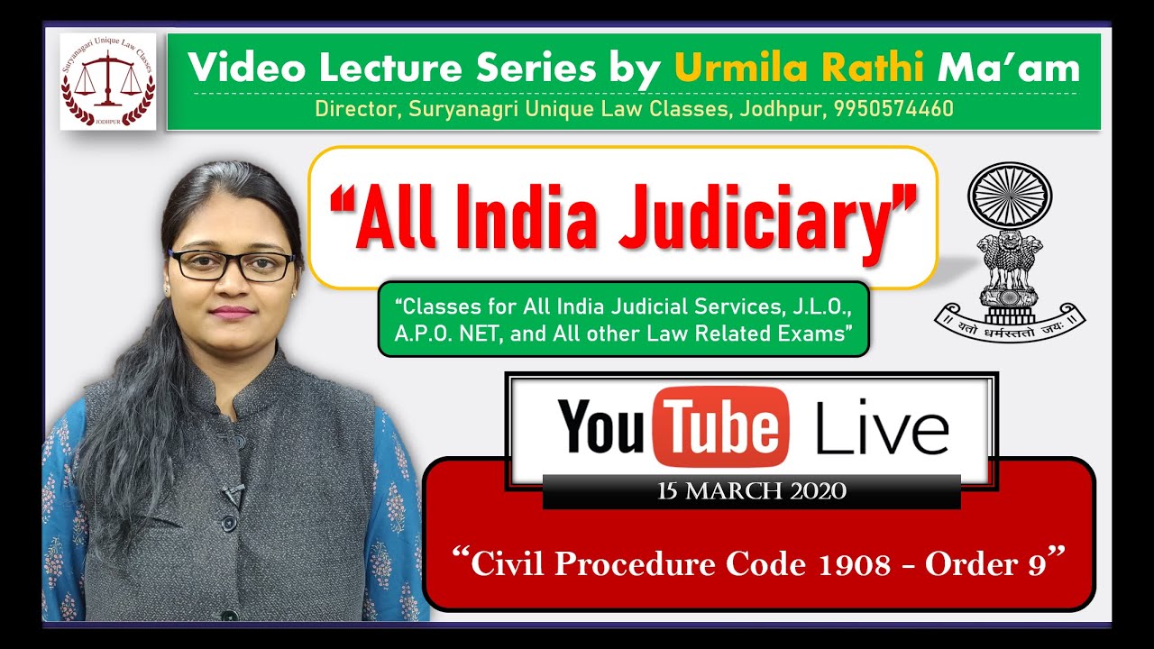 CPC 1908 Order 9 | By Urmila Rathi | SULC