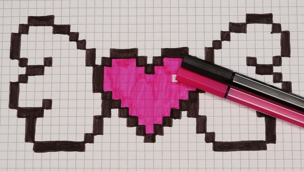DIY Handmade Pixel Art | How to draw a Heart with Wings | Valentines Day Mothers Day | Fathers Day