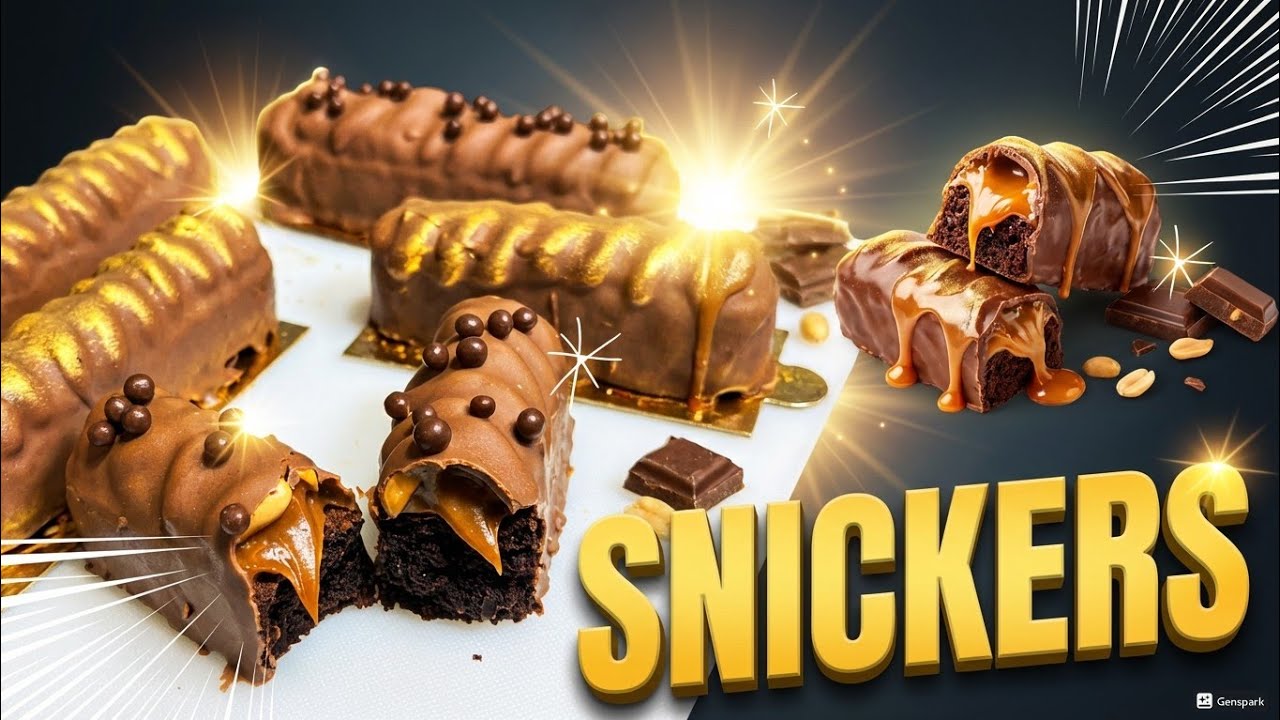 حلوة سنيكرز اللذيذة بطريقة مبسطة ...سنيكرز snickers