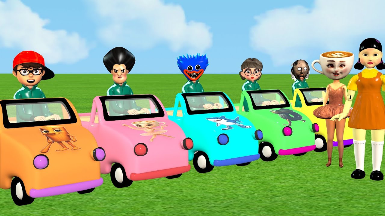 Scary Teacher 3D vs Squid Game Choose Colorful Car Tung Tung Tung Sahur Brainrot Challenge