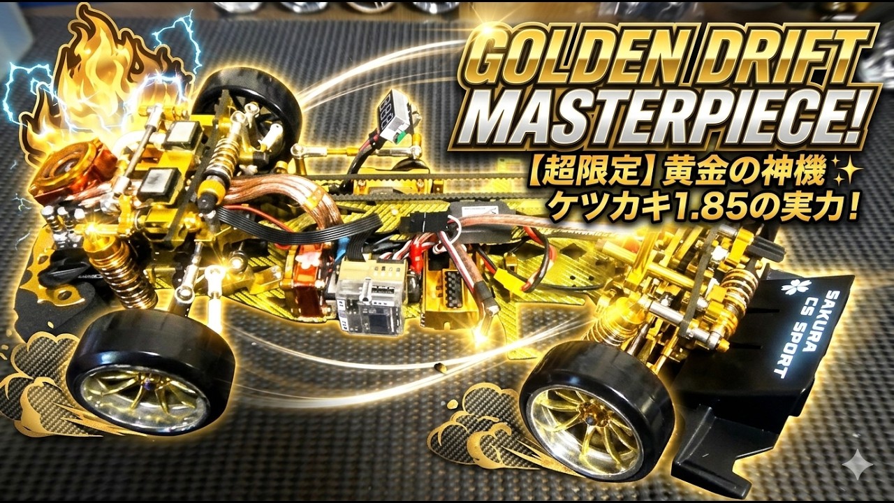 [RC Drift Masterpiece✨] SAKURA D3 CS x1.85 ORIGINAL GOLD EDITION: Golden Drifting Action Revealed! 💨