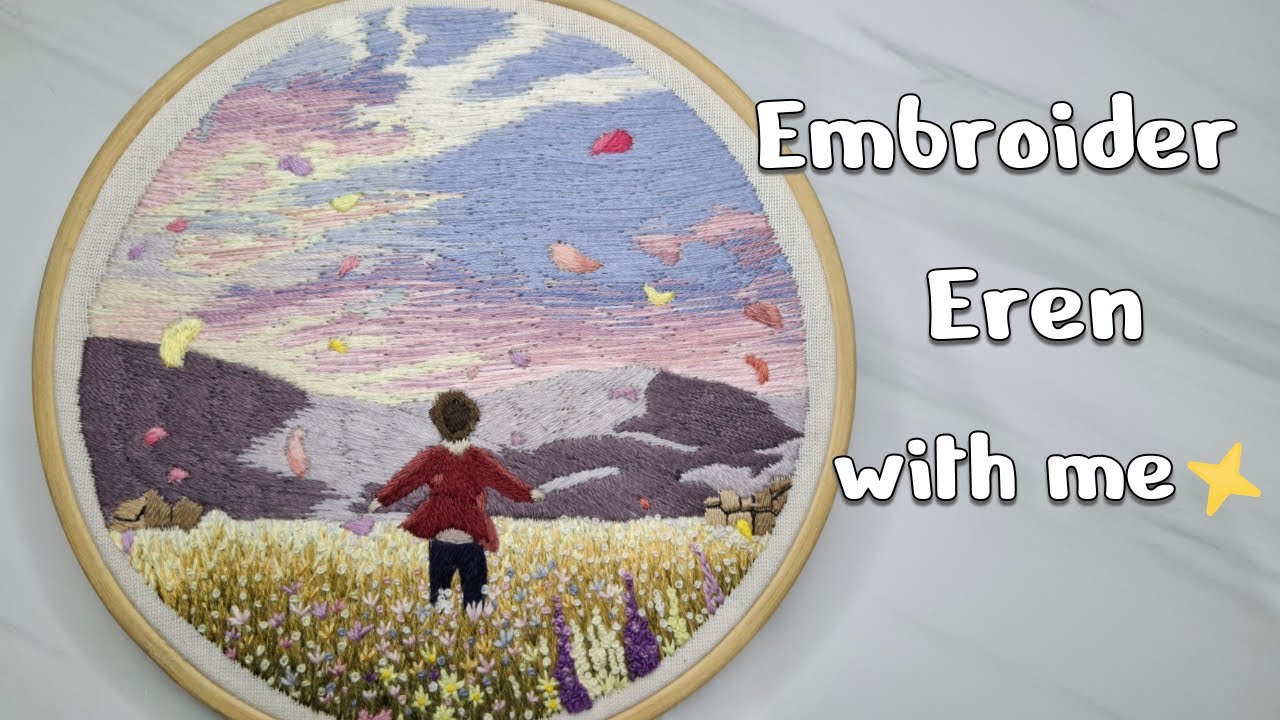Attack on Titan Embroidery | Eren | Landscape #anime #embroidery #attackontitan #erenyeager #art