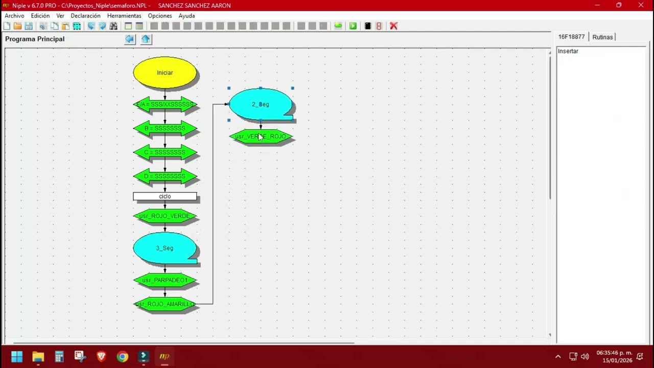 leds ws2812b y Niplesoft (semáforo simple)