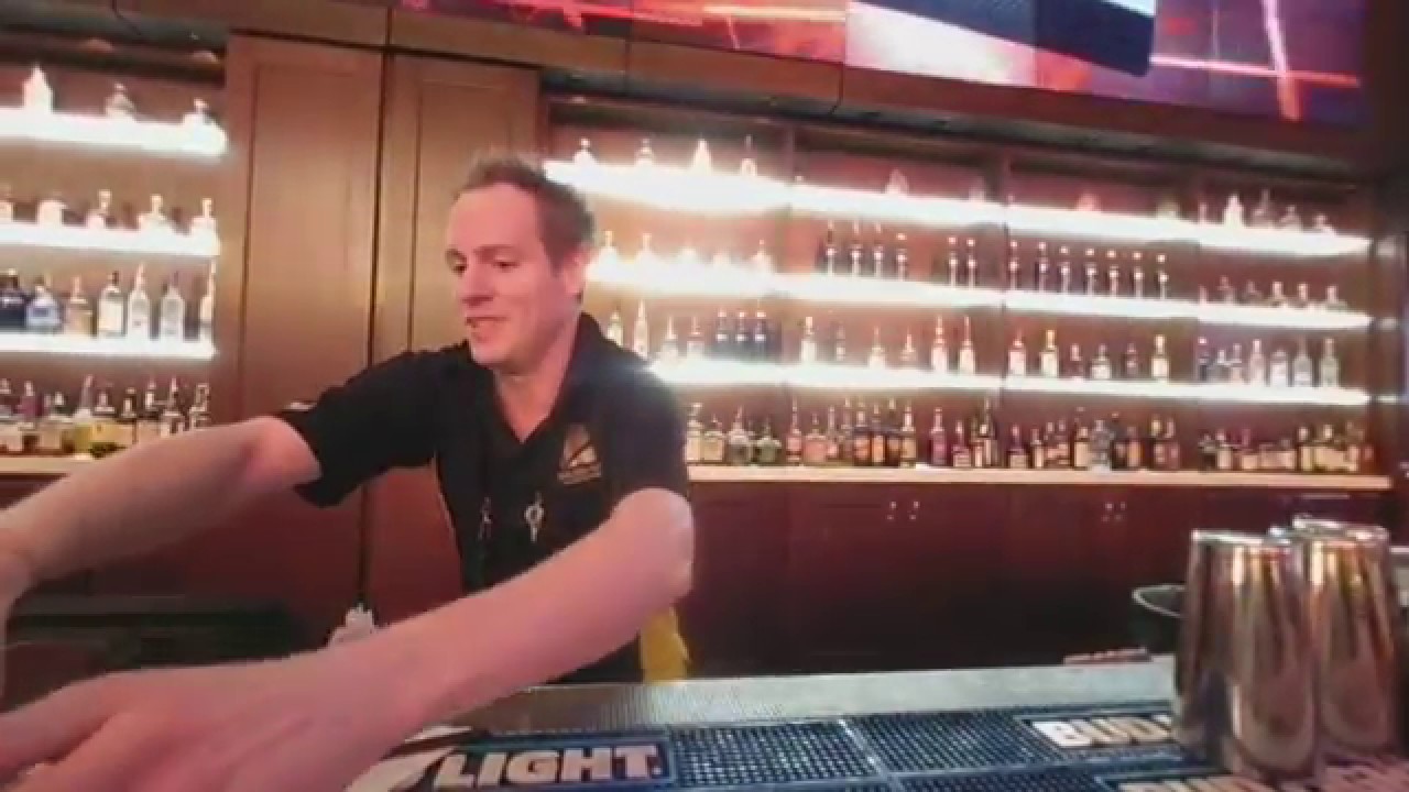 Flair bartending at the Fremont Experience in Las Vegas in VR180