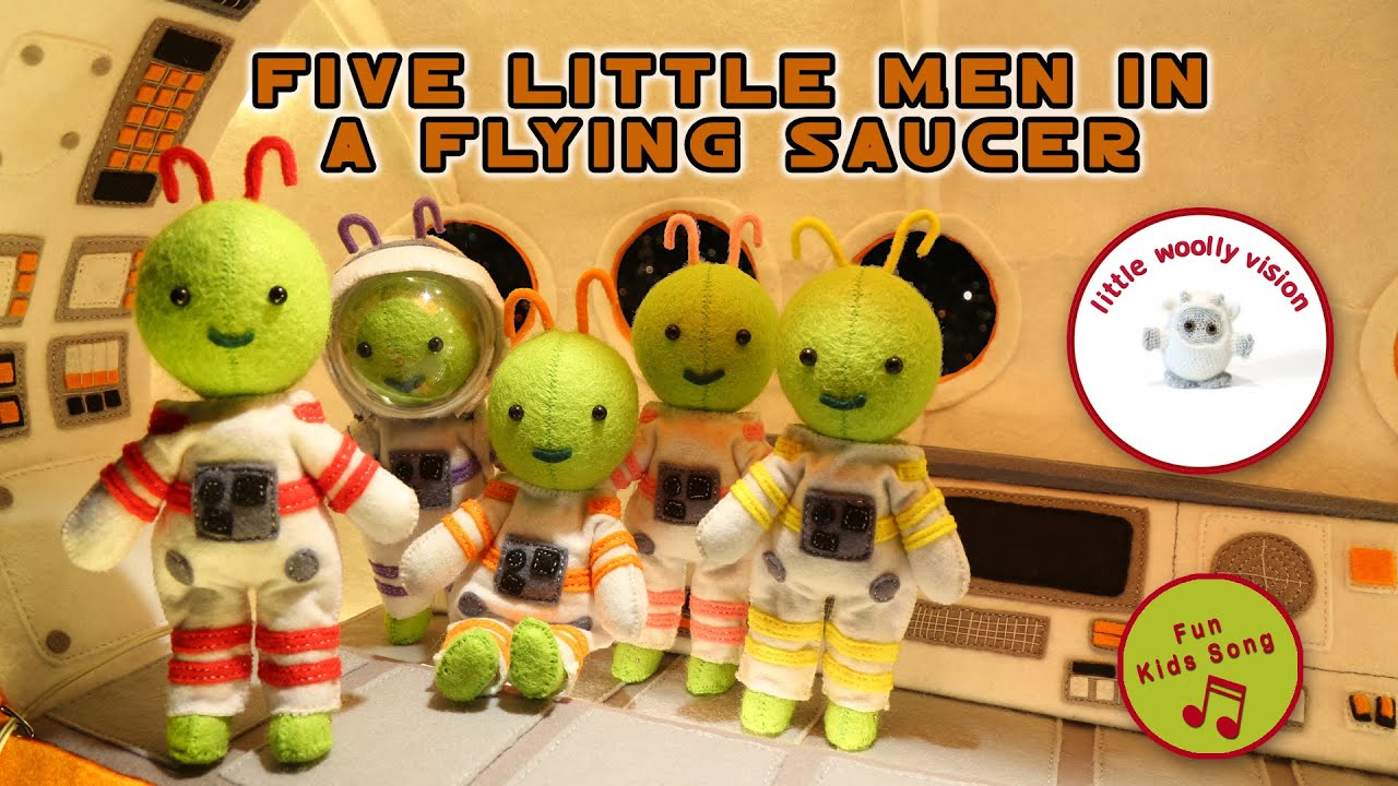 Five Little Men in a Flying Saucer | Little Woolly Vision - Stop-Motion Nursery Rhymes & Kids Songs