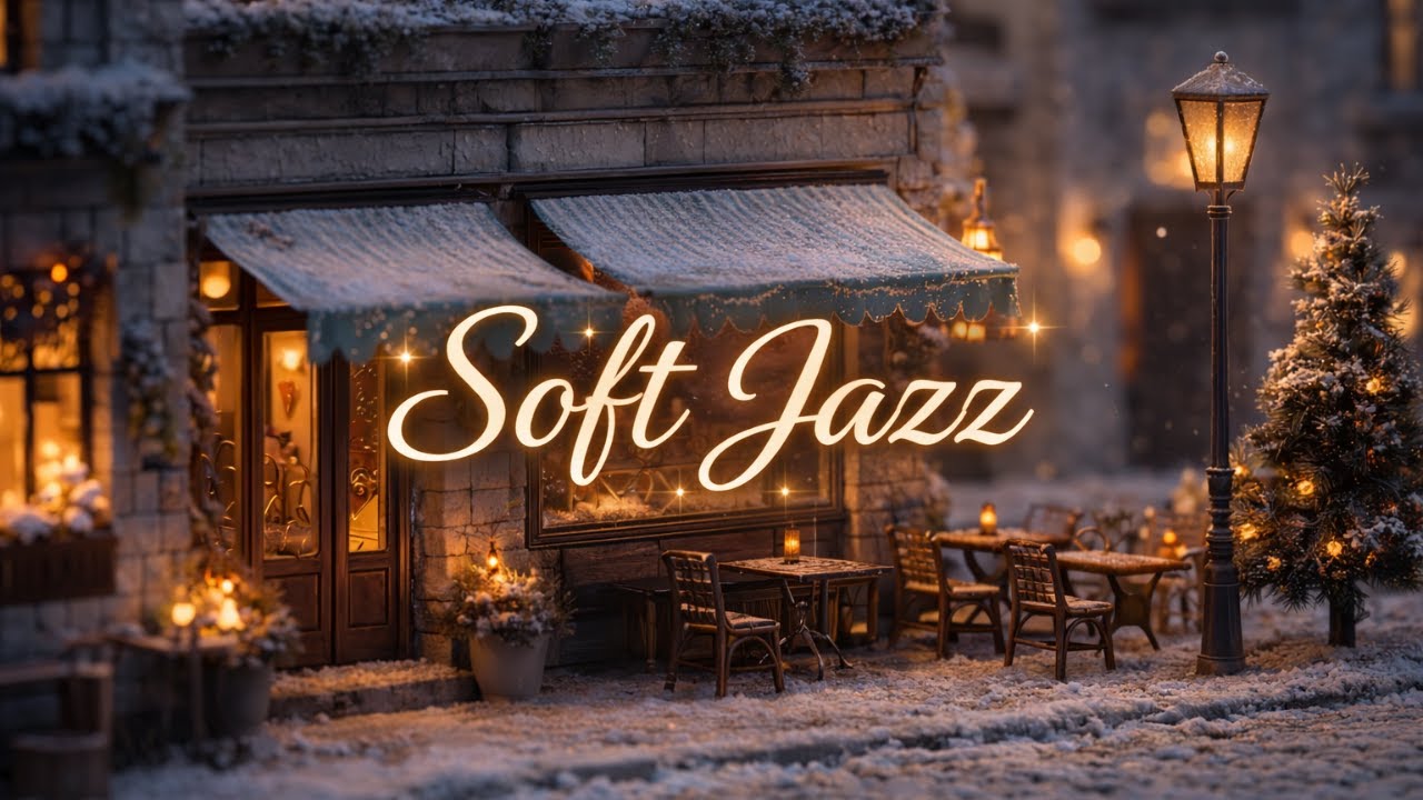Soft Jazz Under Winter Lights! Cozy Christmas Evening in a Quiet Café