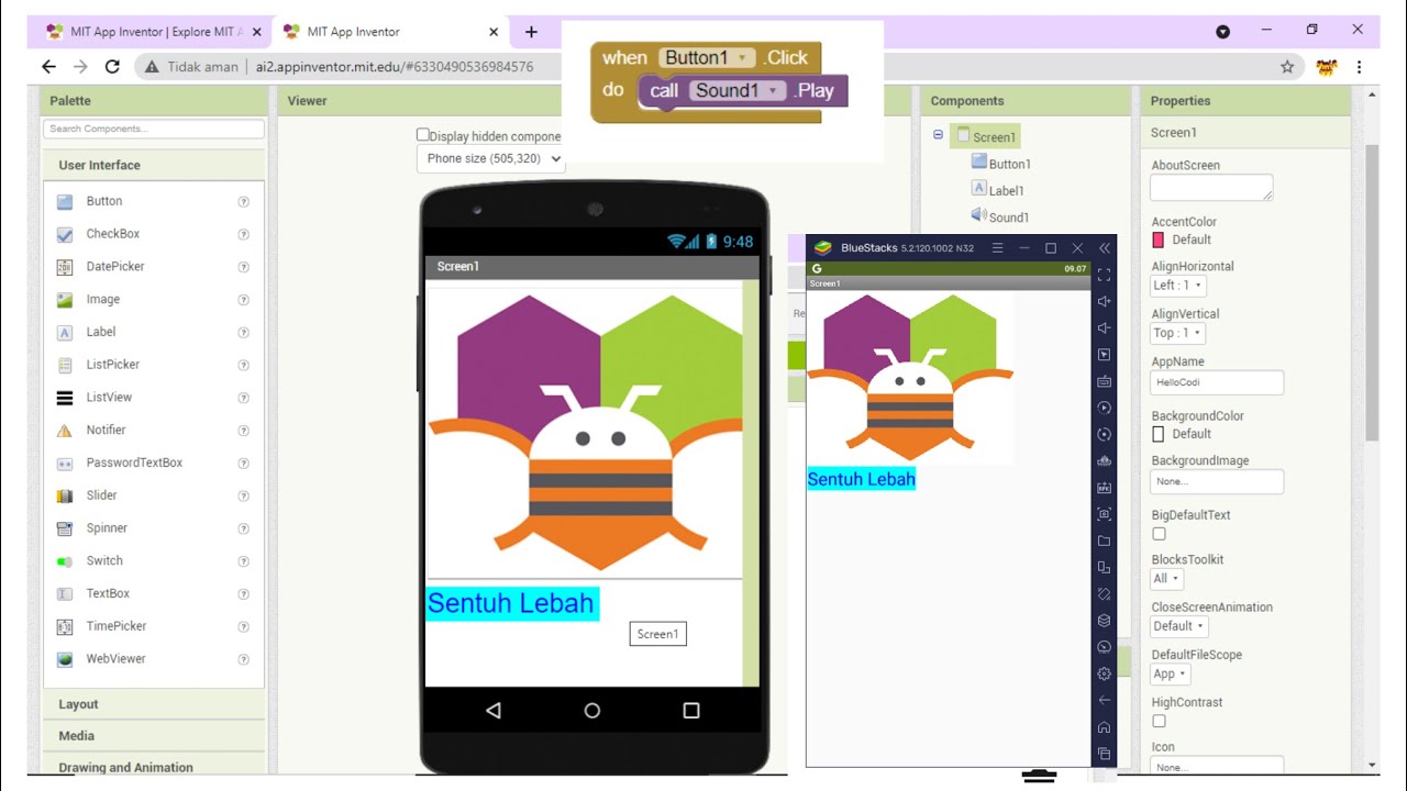tutorial aplikasi android app inventor 