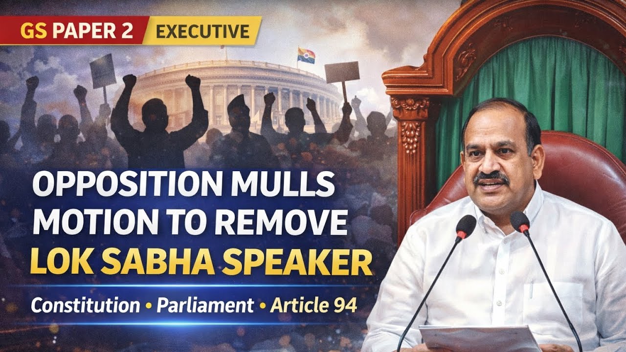 Opposition Mulls Motion to Remove Lok Sabha Speaker | GS Paper 2 | Polity #upsc2026 