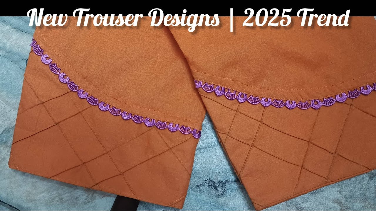 Latest Trouser Design 2025 | Pintucks & Lace Stylish Bottom Ideas