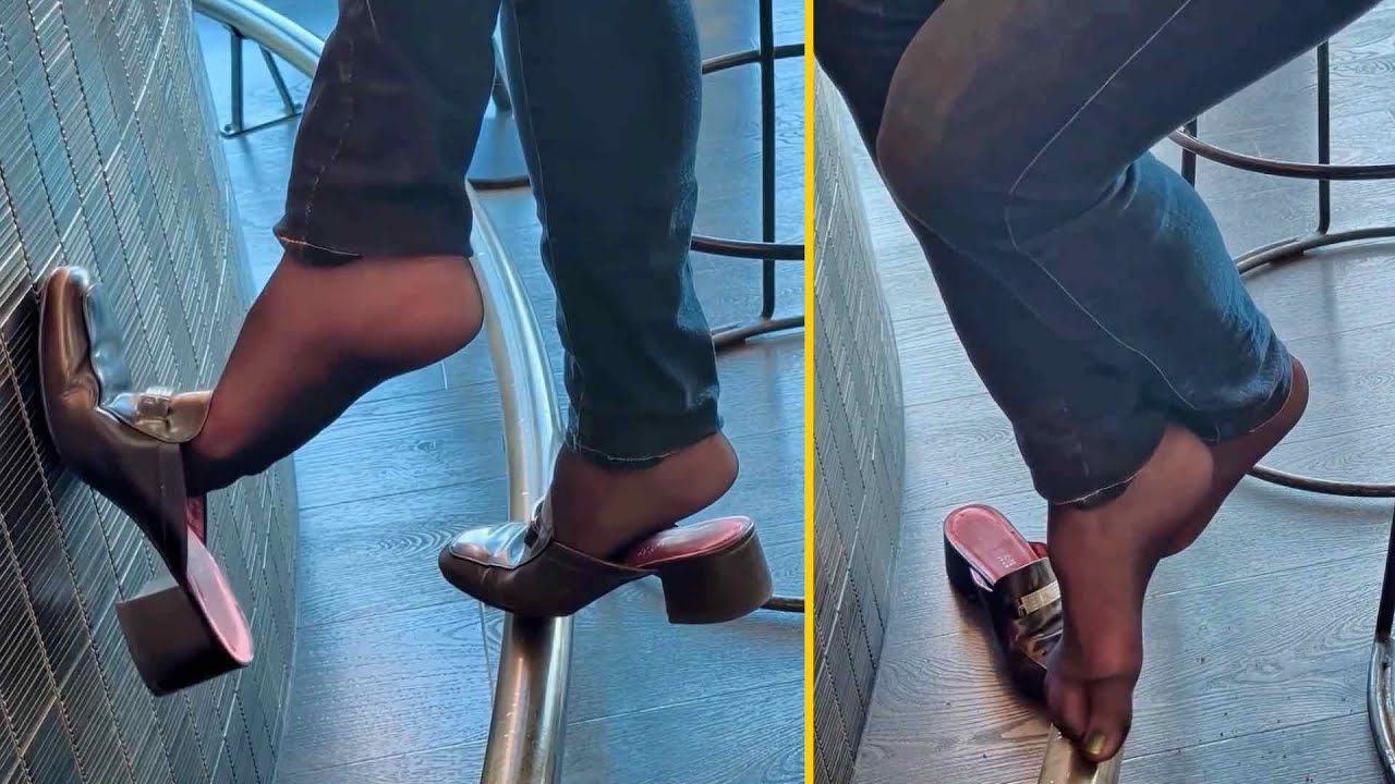 Relaxing With A Vesper - EXCERPTS (Public Shoeplay, Dangling, Nylon Feet, Shoes Off)