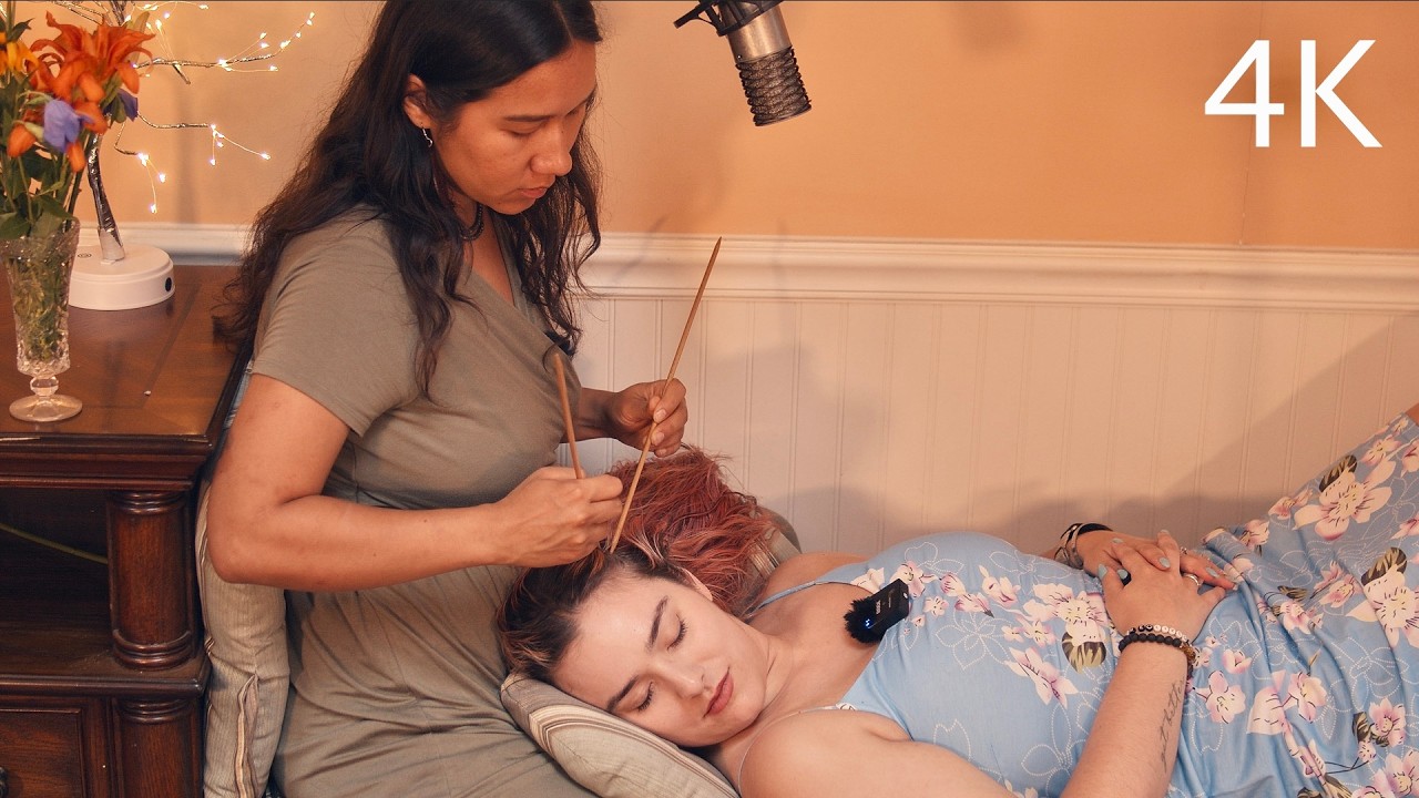[4K ASMR] Scalp Check for @asmrkitten Massage, Acupressure & Facial Gua Sha (Real Person)