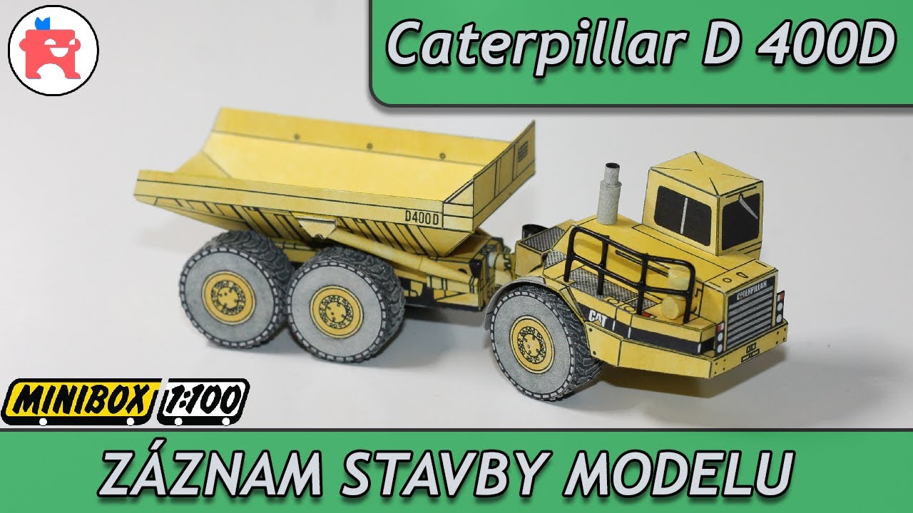 🚧 CATERPILLAR D 400D ✂️ Paper model in 1:100 scale ✂️ WDS.Minibox ✂️ laser cut accessories
