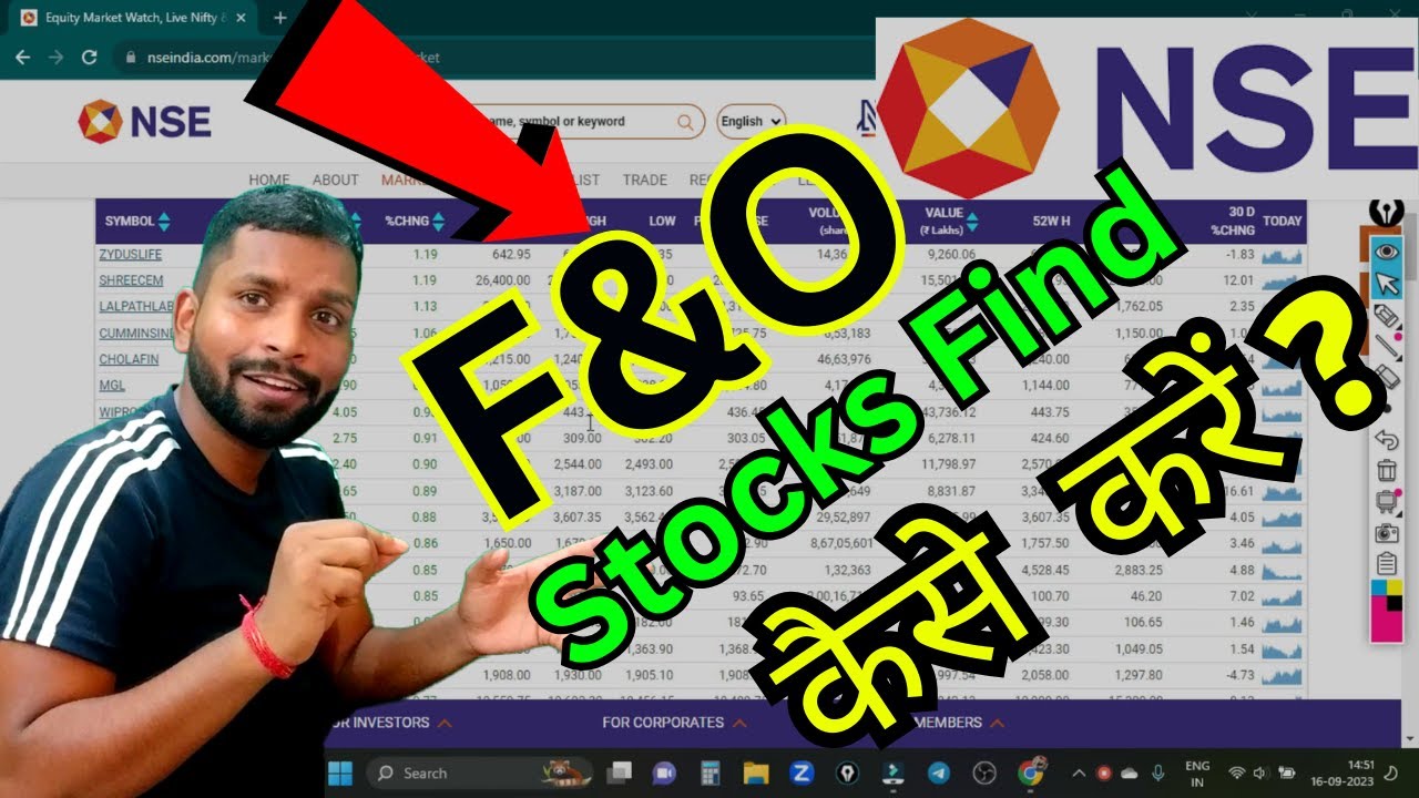 f&o stock kaise nikale How to find & Download F&O stocks list in nse? | F&O  (Hindi)