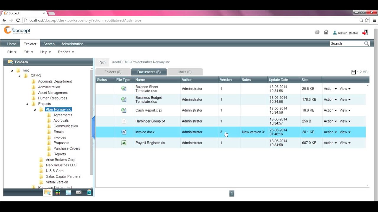 Explorer Function in Electronic Document Management System