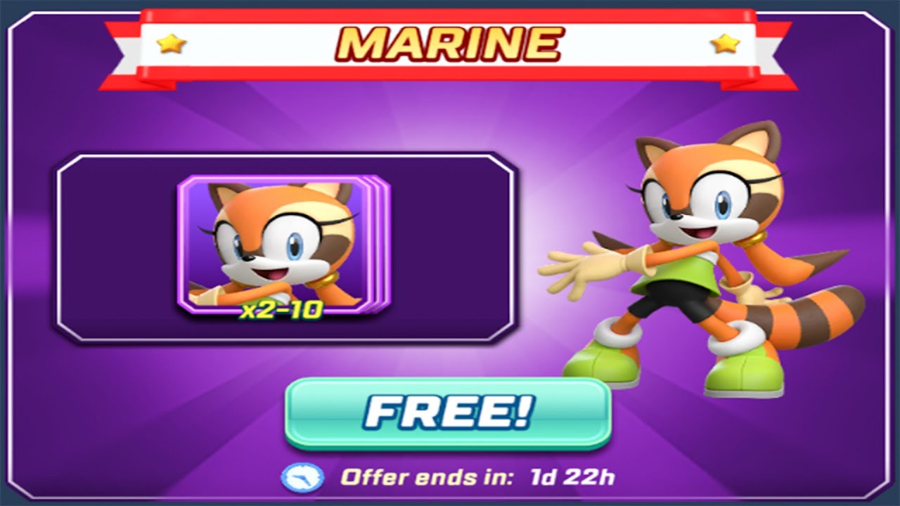 Sonic Forces Speed ​​Battle — обновление Marine New Super Rare Runner — бесплатные карты (Android...