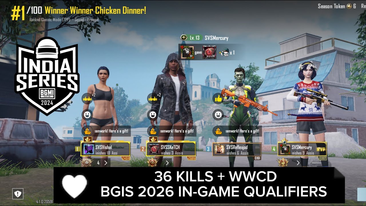 BGIS 2026! 36 KILLS WWCD🔥IN-GAME QUALIFIERS | MATCH 4 POV 🎯 |MERCURY| #bgis2026 #ingamequalifiers 