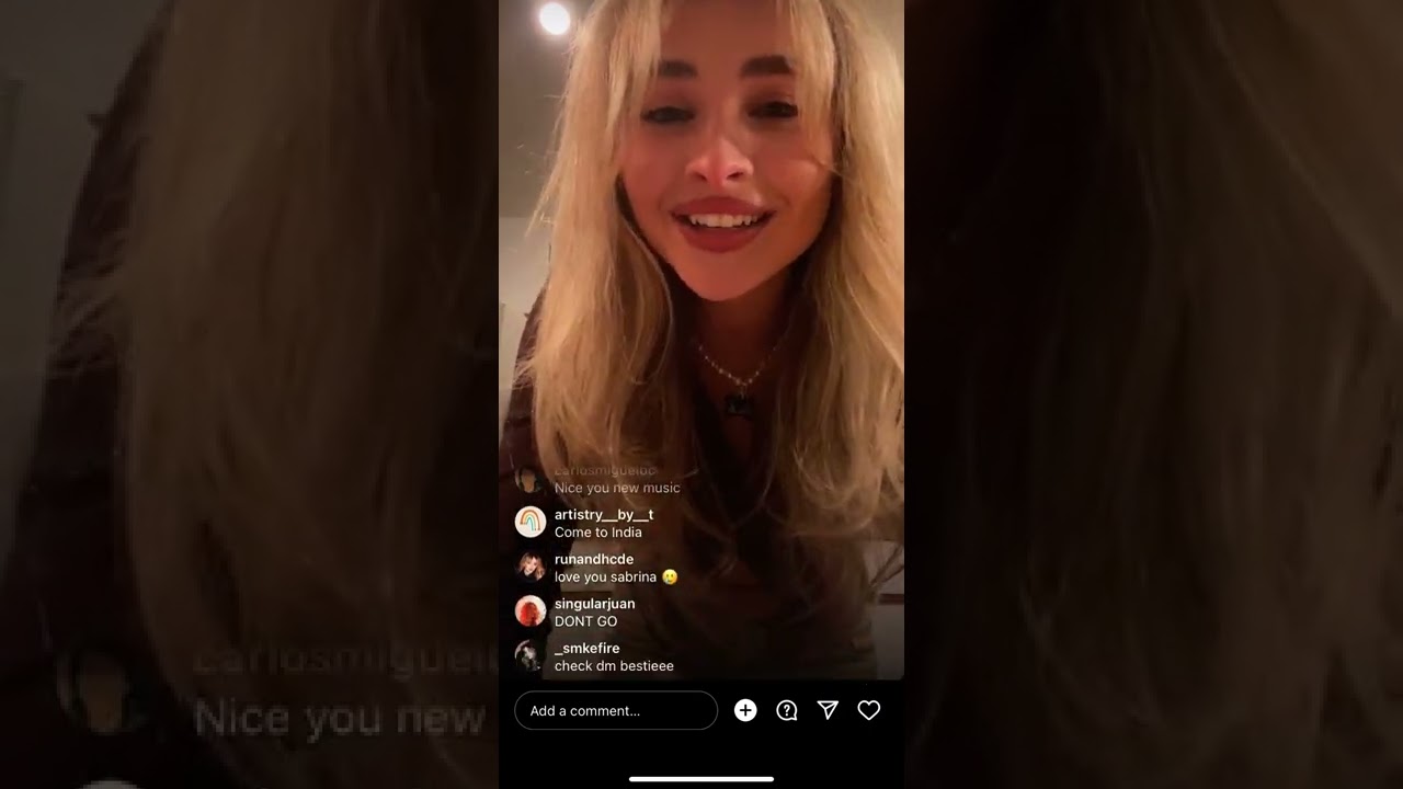 Sabrina Carpenter instagram live stream 19th February,2022