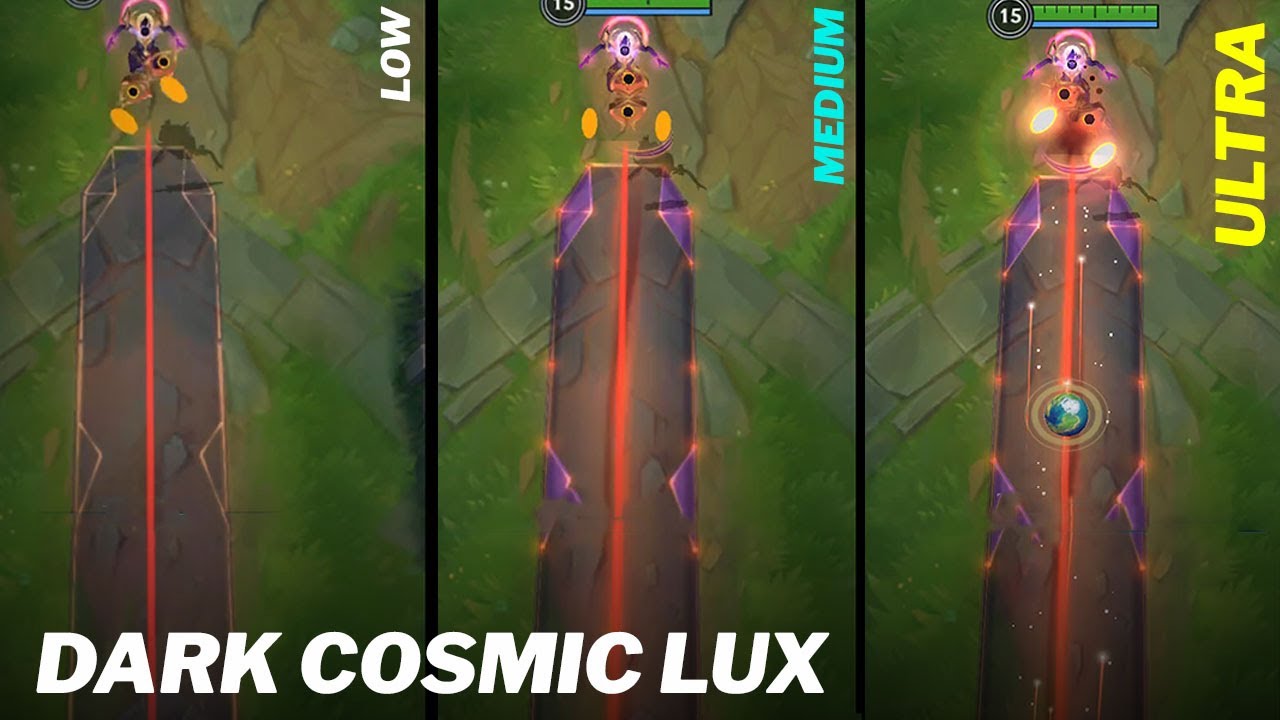 Lux Dark Cosmic Low to Ultra Graphics Effects Comparison Wild Rift