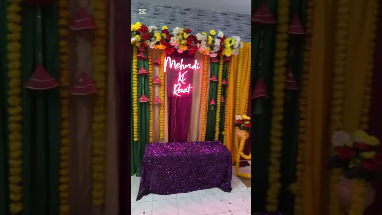 Mehndi decor | Decoration mehndi  decor at home ideas | Diy l Home decor ideas Theme decor #mehndi