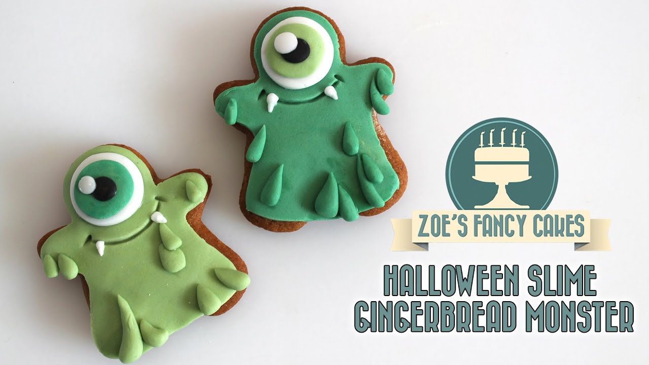 Halloween slime monster gingerbread men