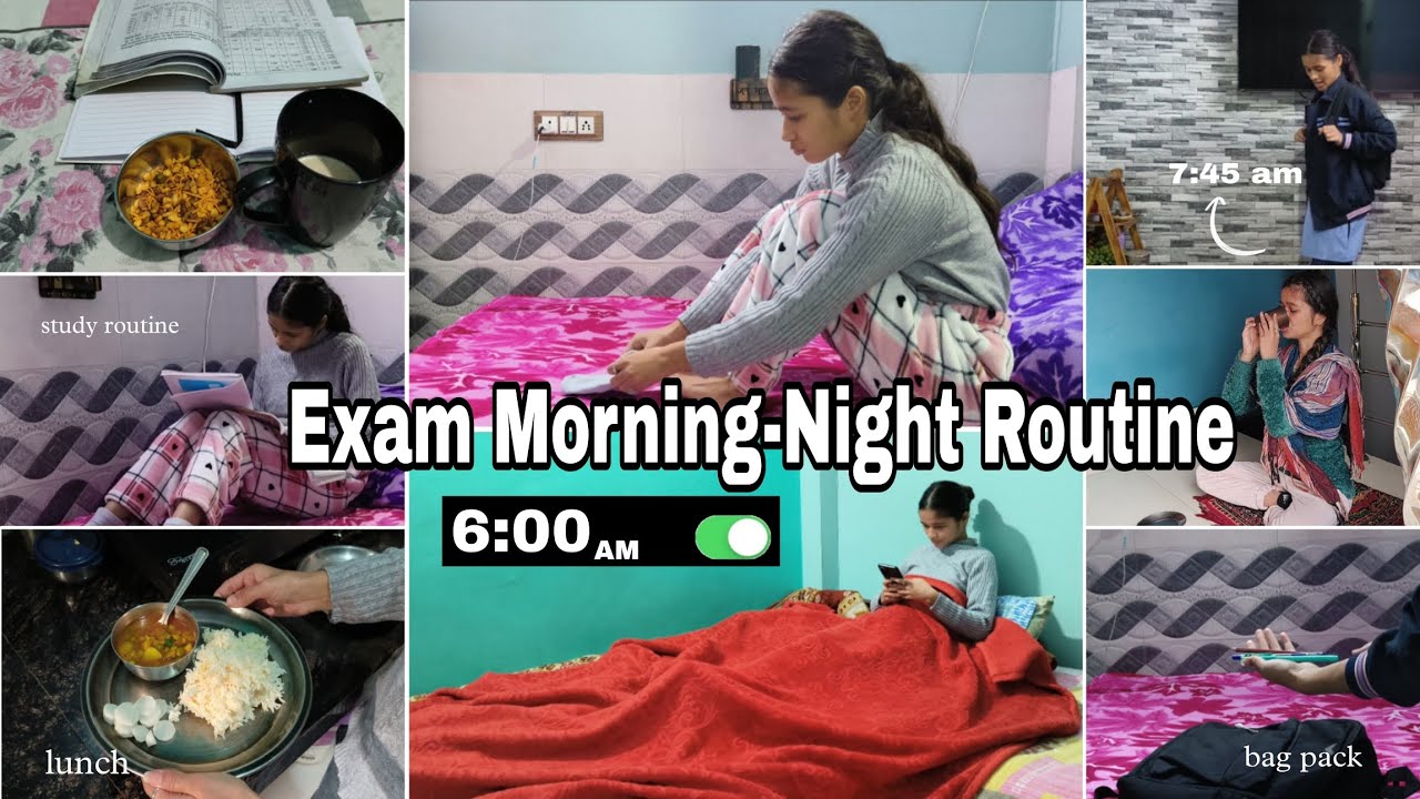 EXAM MORNING-NIGHT ROUTINE📚/ Study Routine, Exam Hacks and More🫧 #studyvlog #school #tips