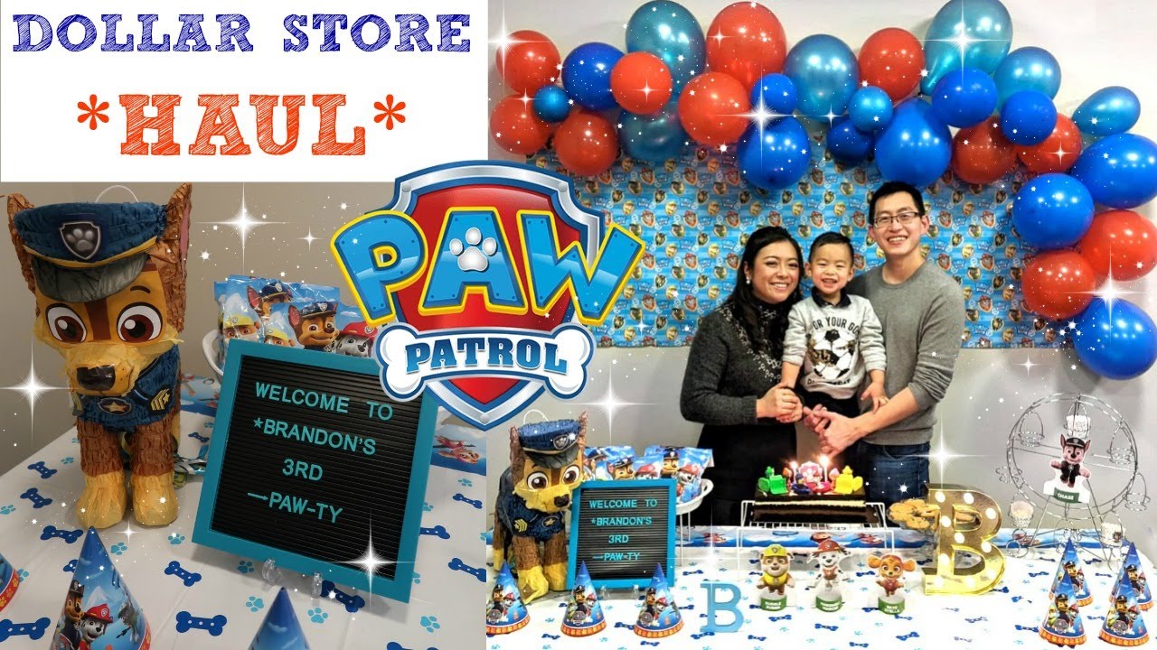 DOLLAR TREE HAUL PAW PATROL BIRTHDAY PARTY | DIY PAW PATROL BDAY PARTY PART 2