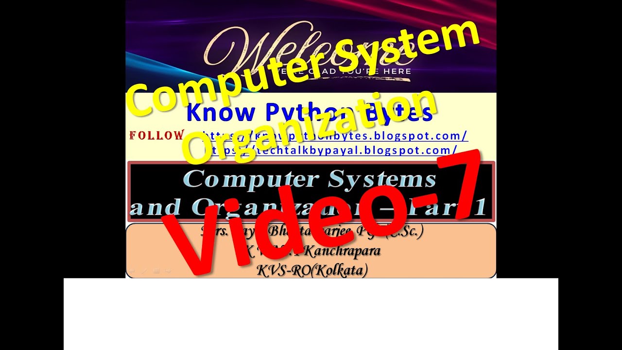 PART 1, Video 7 : INTRODUCTION TO COMPUTER SYSTEM AND ORGANIZATION